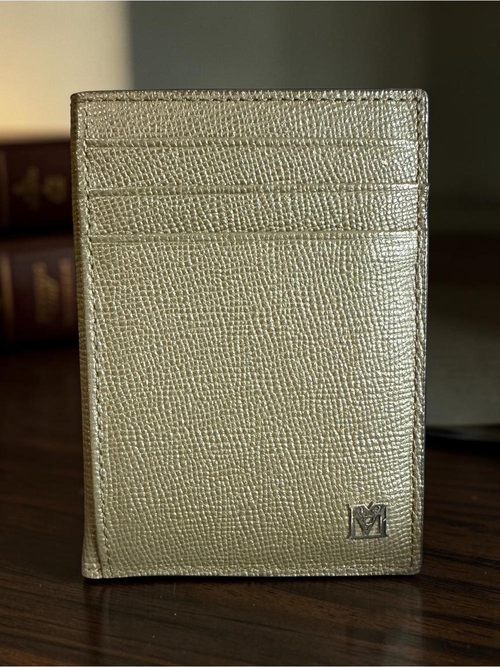 Authentic MCM Mode Travia Leather Card Case – Khaki Moss / Olive Green
